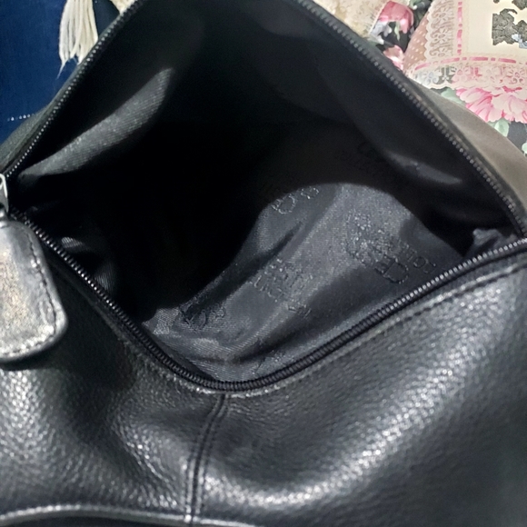 CESTI BLACK LEATHER SHOULDER BAG - Picture 5 of 9